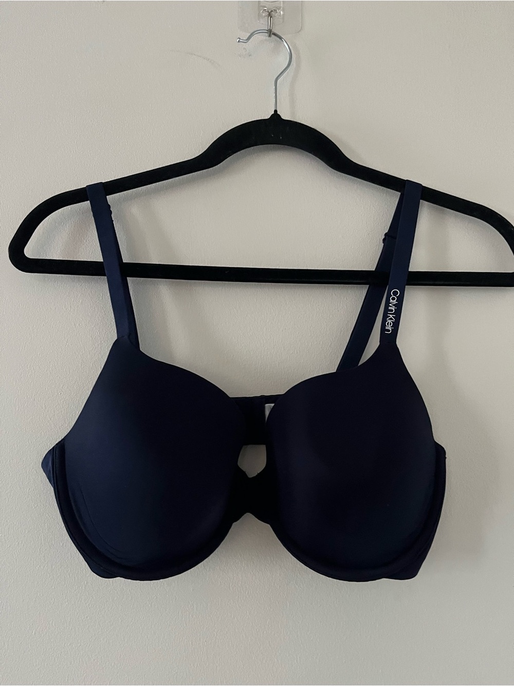Calvin Klein Navy Blue Underwire T Shirt Bra 36C Neutral Minimalist